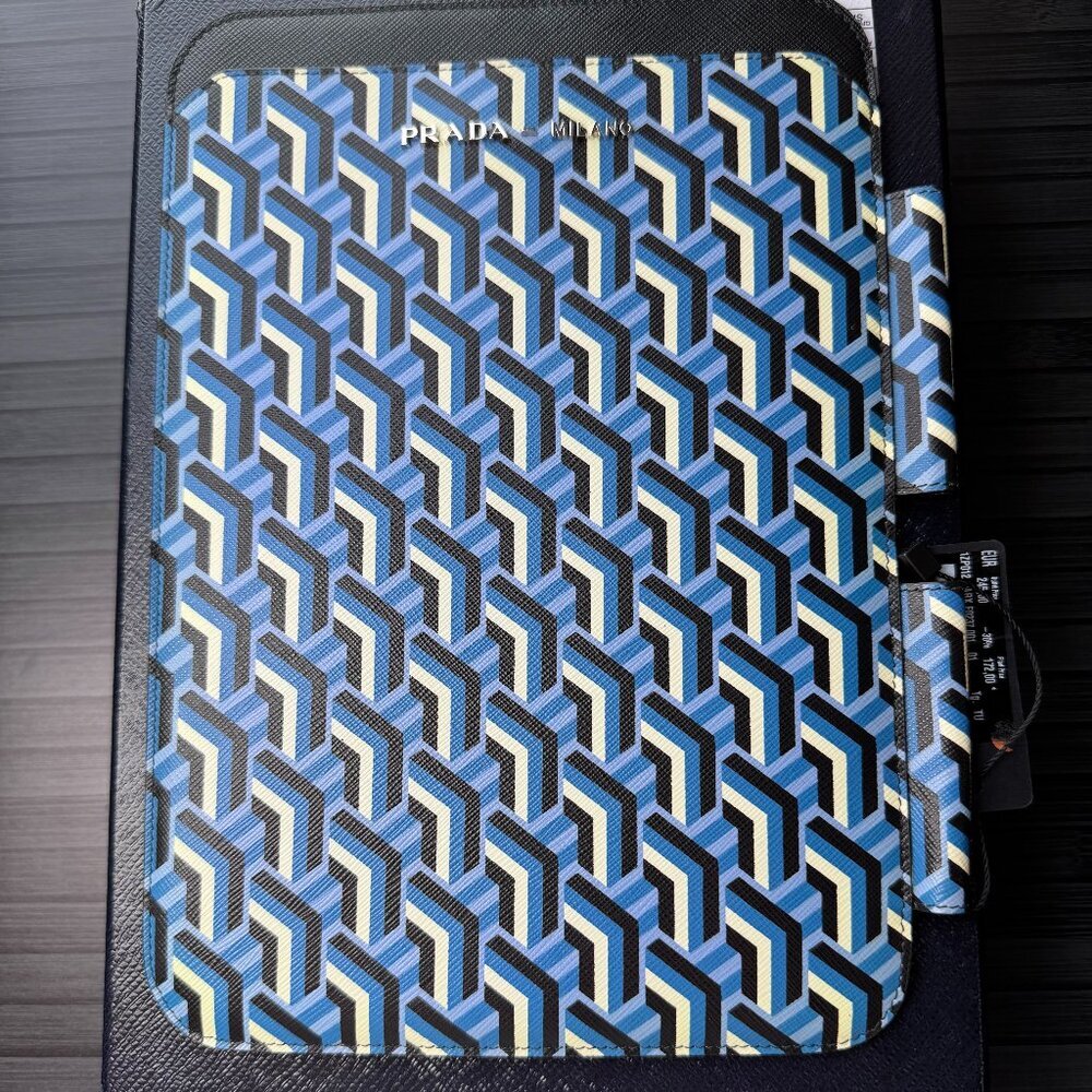 New Prada Geometric Pattern Leather iPad Case